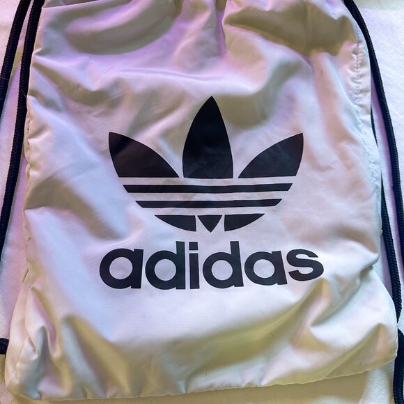 Adidas Originals Trefoil Drawstring Sackpack Black Gym Bag Unisex -AC096 - Picture 7 of 7